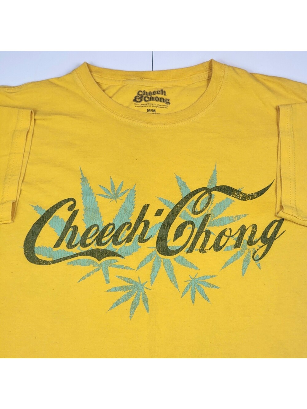 Cheech & Chong Coca Cola Yellow Graphic Tee Retro Medium